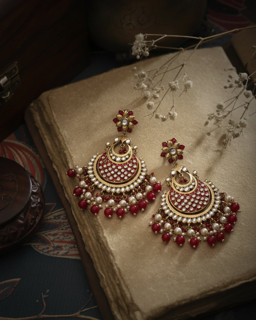 Red Kark Chandbali