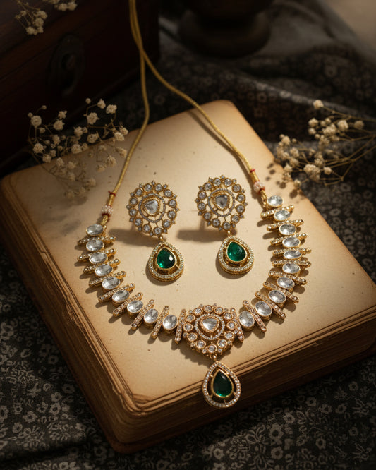 Green Mridha Indi Jewellery Set