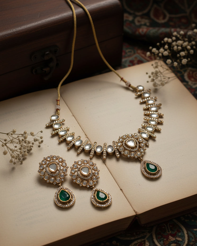 Green Mridha Indi Jewellery Set