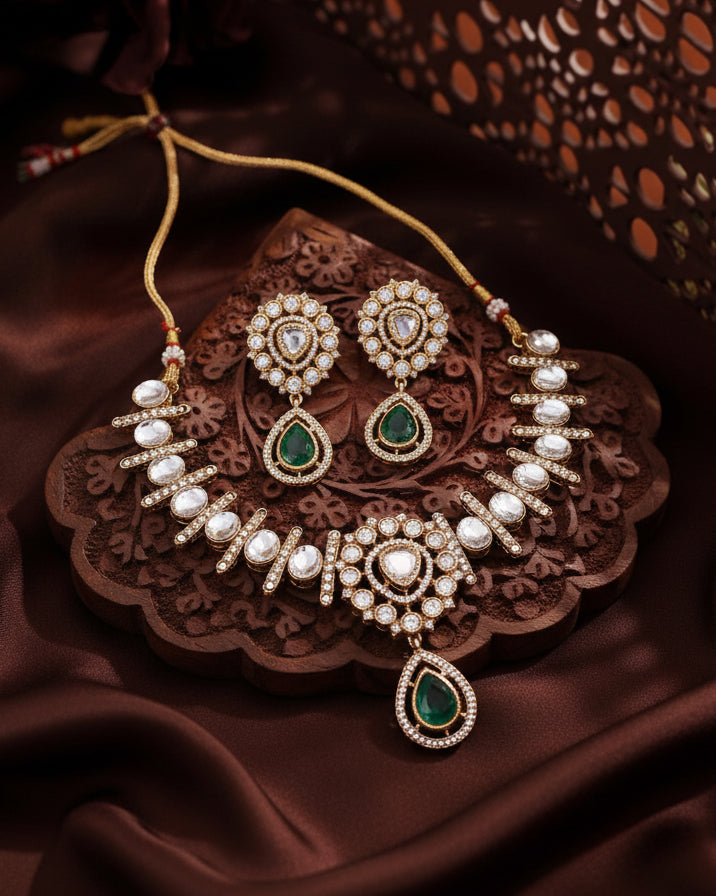 Green Mridha Indi Jewellery Set
