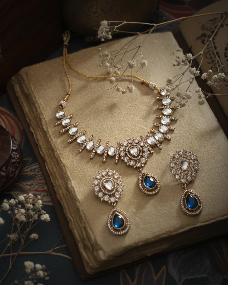Blue Mridha Indi Jewellery Set