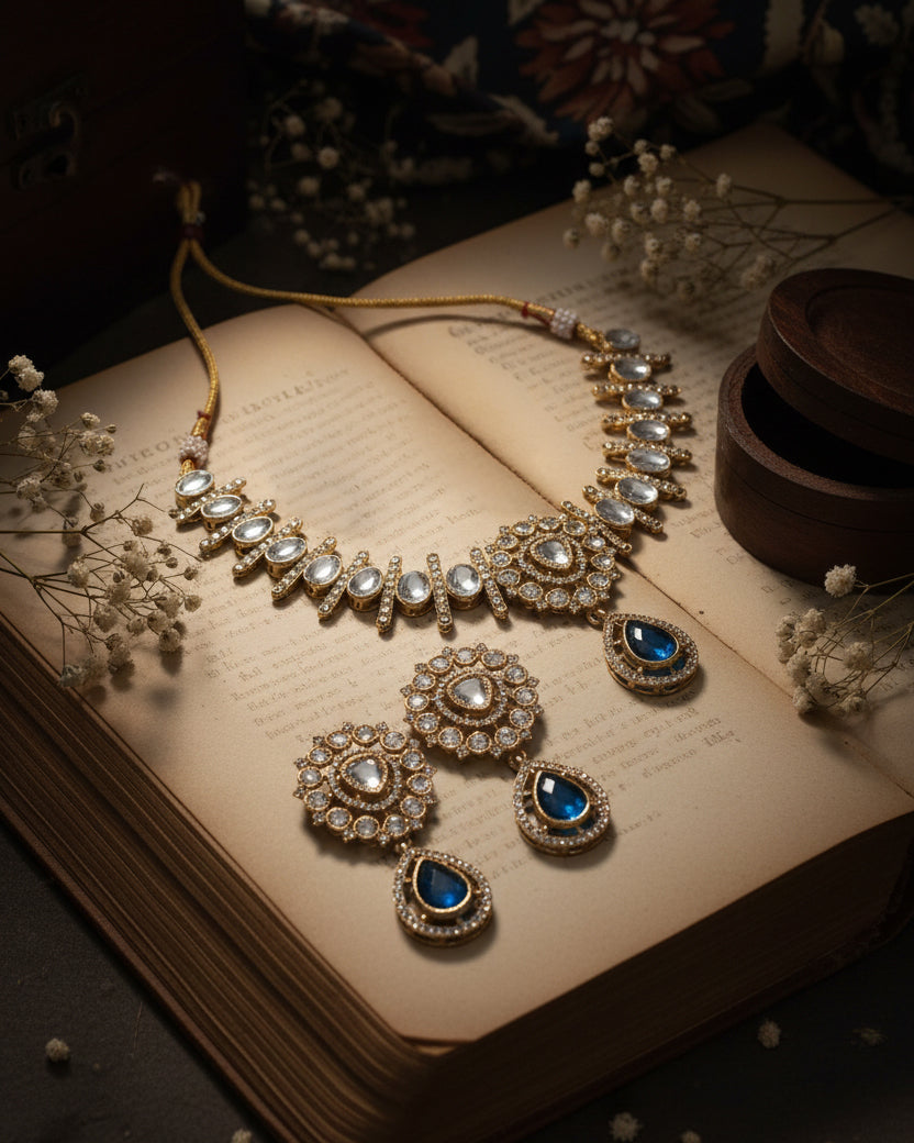 Blue Mridha Indi Jewellery Set