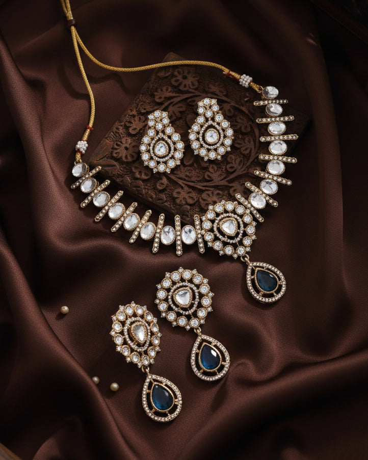 Blue Mridha Indi Jewellery Set