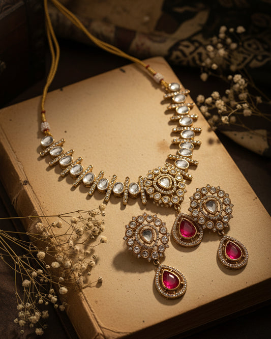 Pink Mridha Indi Jewellery Set