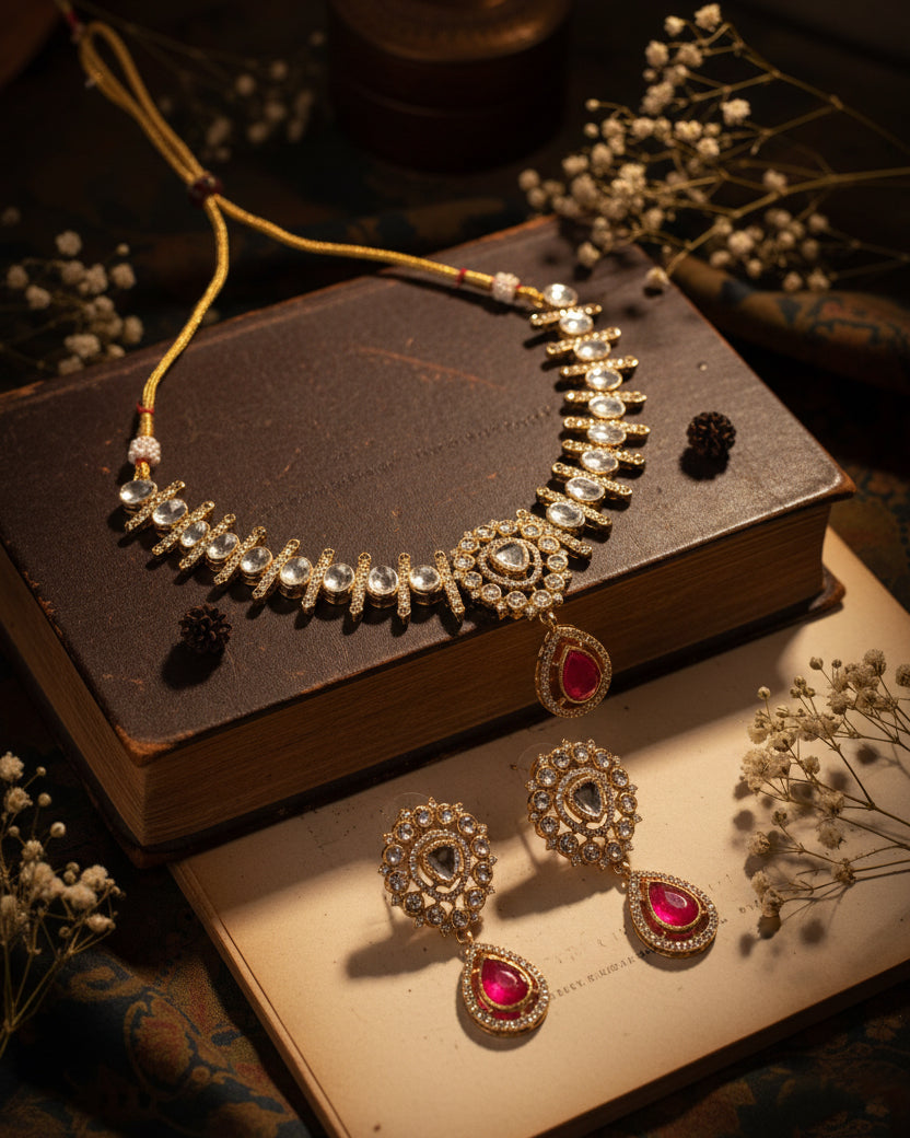 Pink Mridha Indi Jewellery Set
