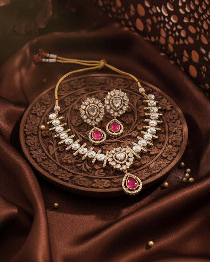 Pink Mridha Indi Jewellery Set