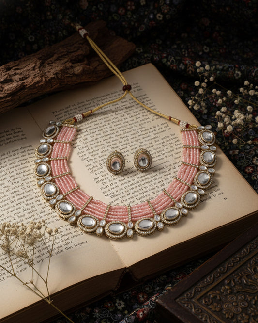 Blush Imara Zircone Polki Dupe Jewellery Set