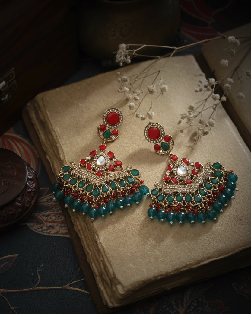 Emerald Red Sarthak Chandbali