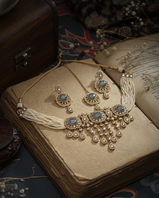 Blue Shobhiya Premium Jewellery Set
