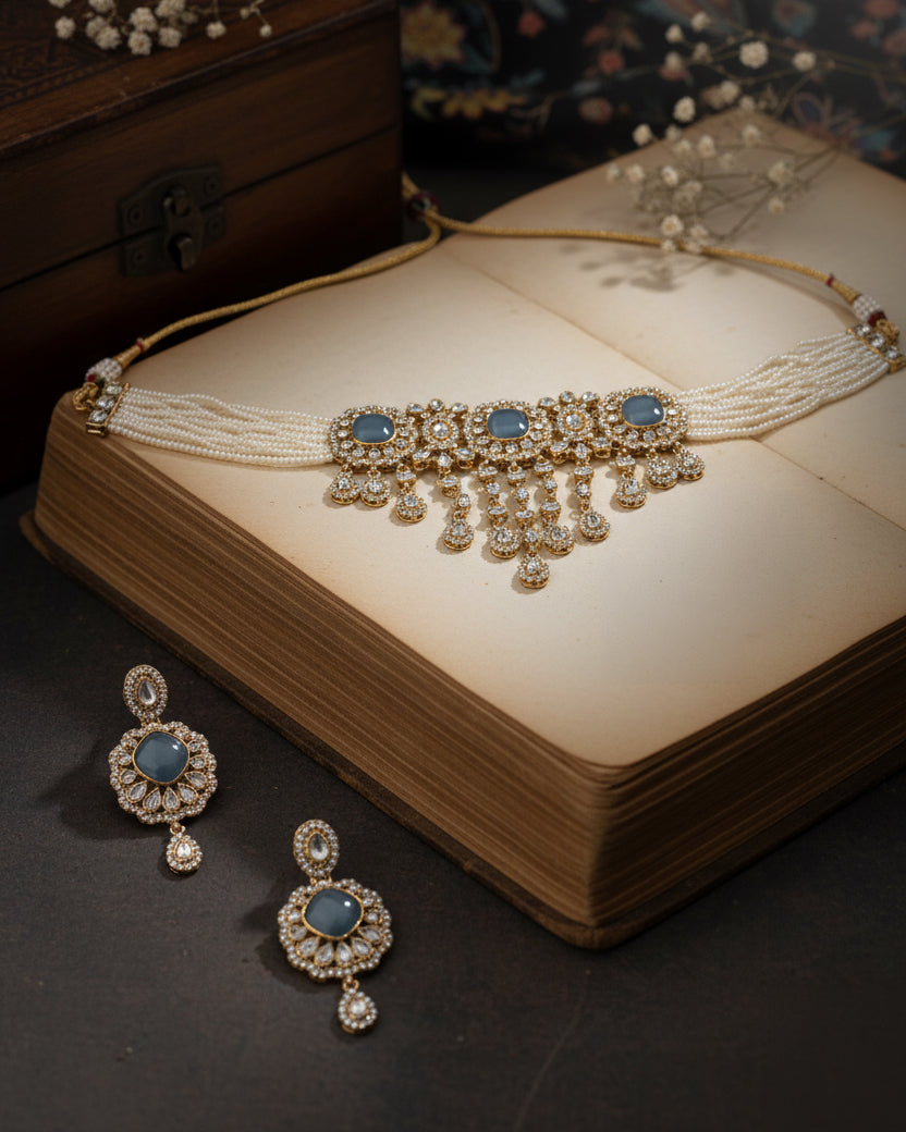 Blue Shobhiya Premium Jewellery Set