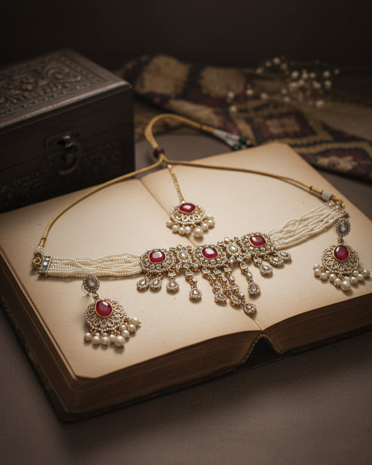 Ruby Shobhiya Premium Jewellery Set