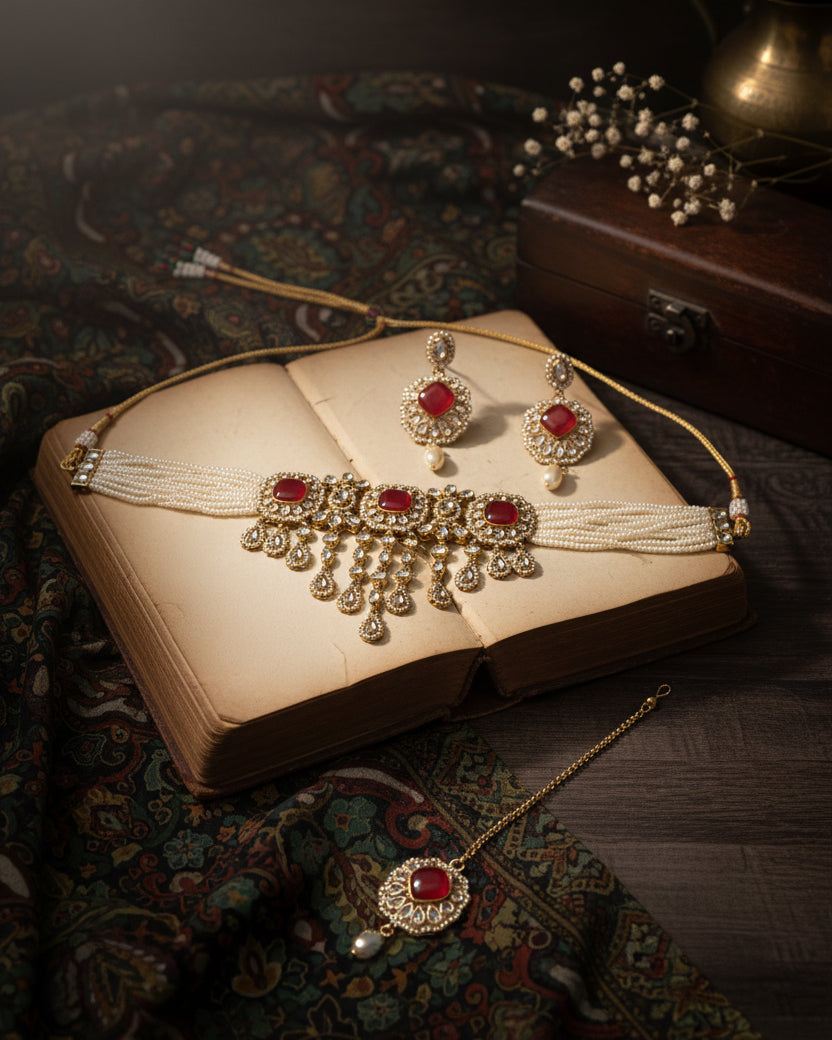 Ruby Shobhiya Premium Jewellery Set