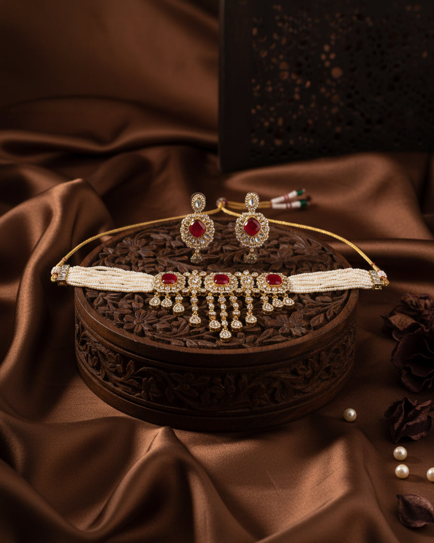 Ruby Shobhiya Premium Jewellery Set