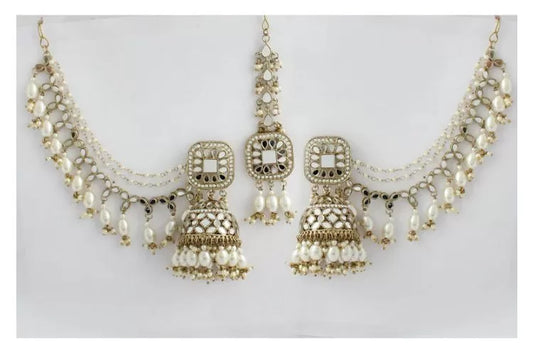 Aayat Mirror Jhumka with Teeka