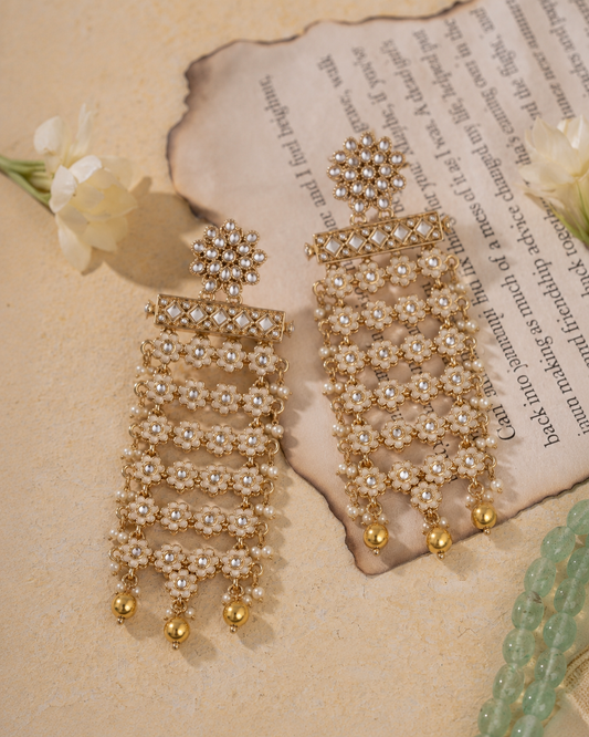 Gulnaar Designer Flower Earring - Meenakari