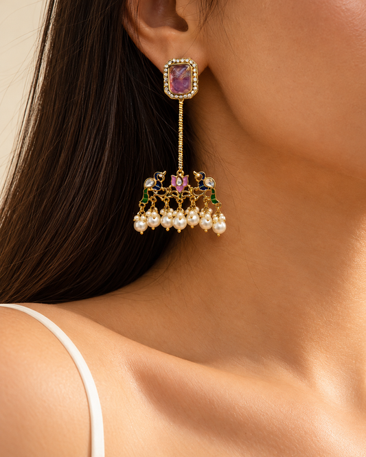 Lilac Sneha Designer Earring