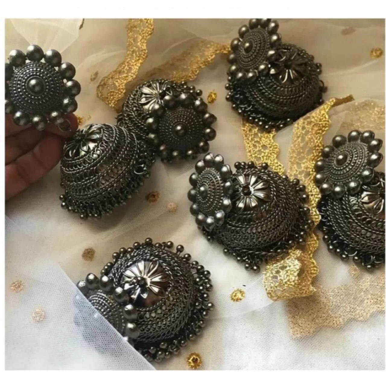 Black Stud Jhumka