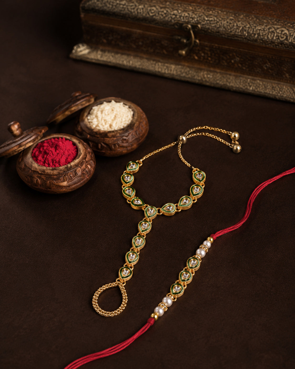 Astera Rakhi and Hathphool with Tilak Set and Card