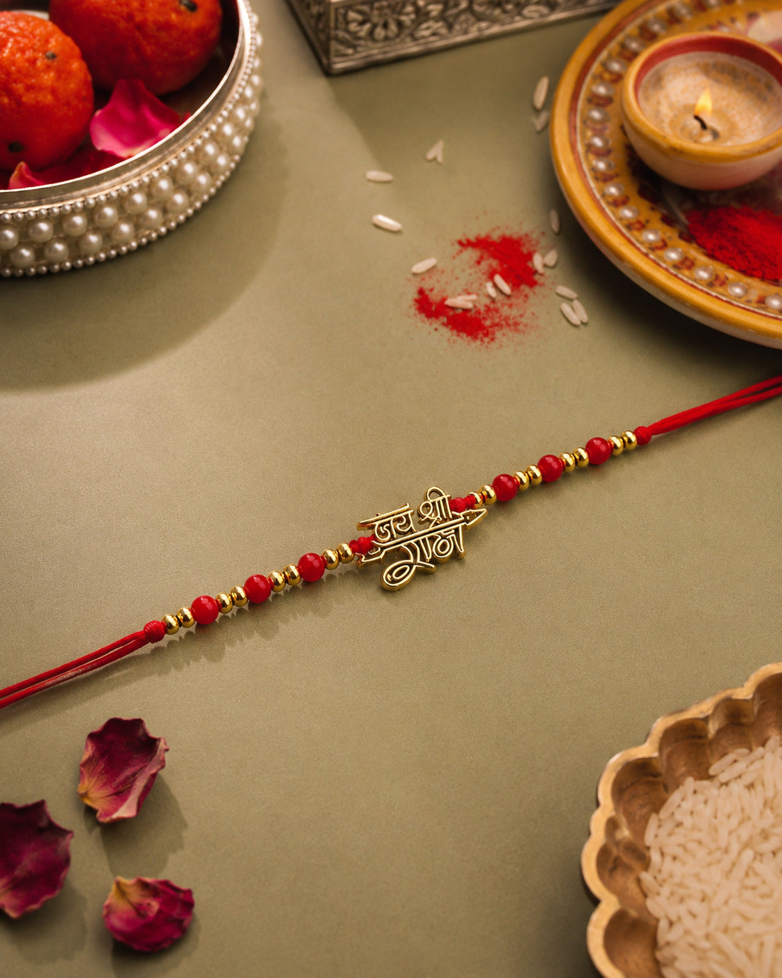 Ramcharan Bandhan Rakhi for Brother | Tilak Set Included