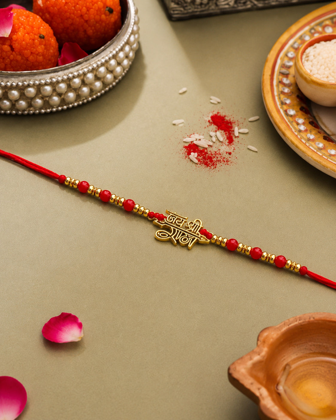 Ramcharan Bandhan Rakhi for Brother | Tilak Set Included