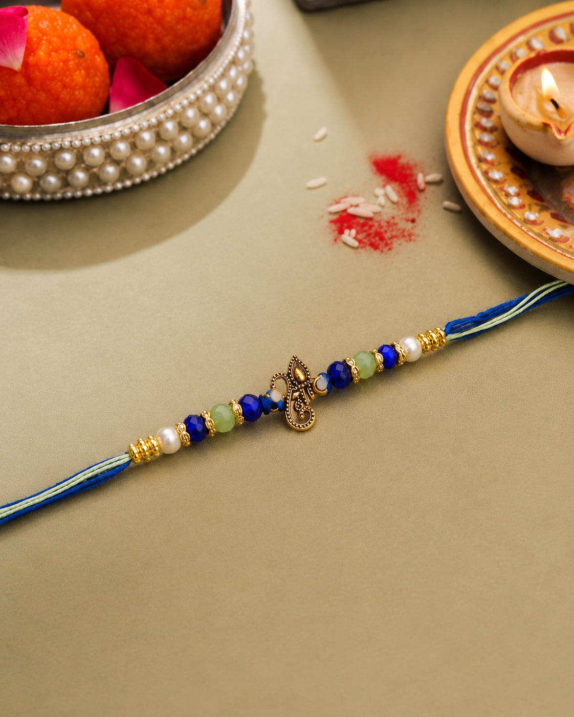 Aarivh Sutra Rakhi with Card | Tilak Set Included