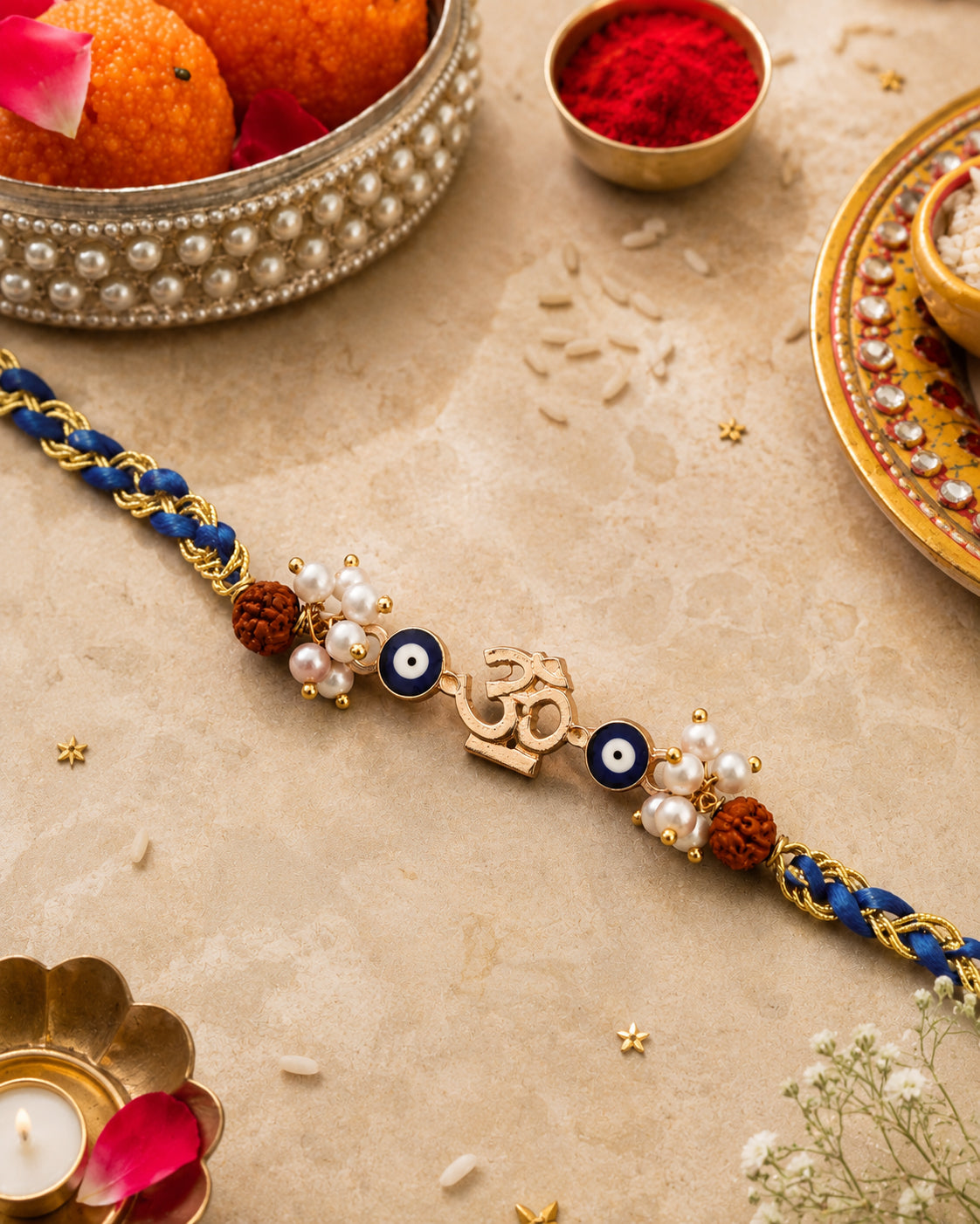 Shubh Sutra Rakhi with Card | Tilak Set Included