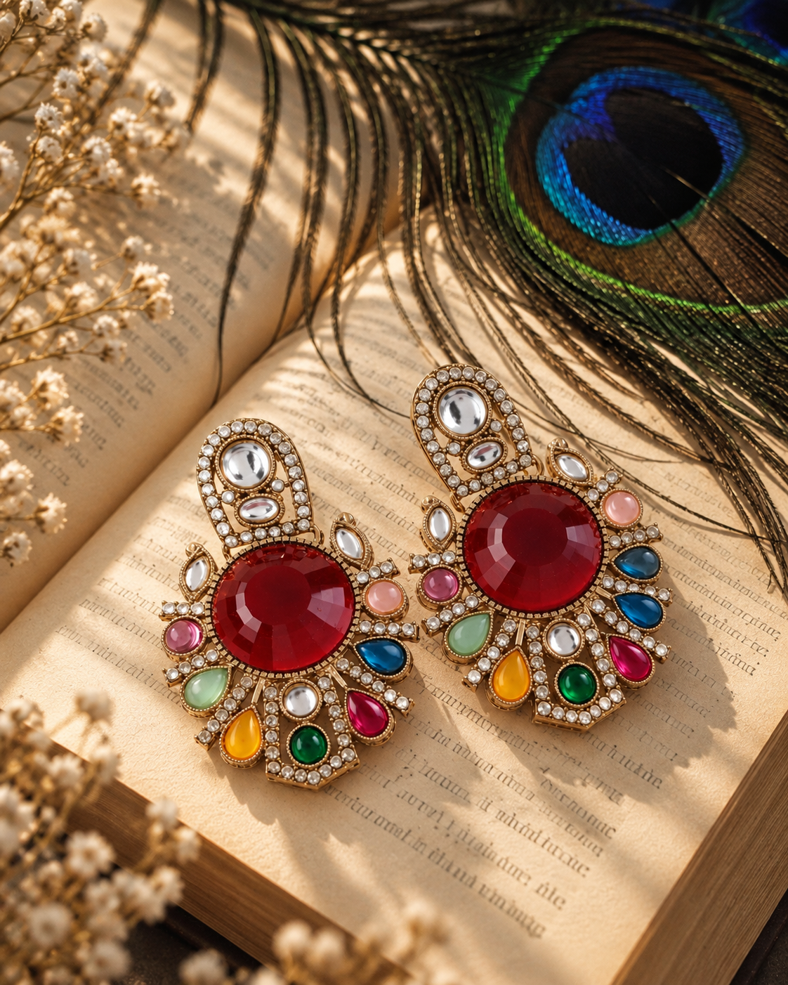 Ruby-Multi Ashima Stud Earring