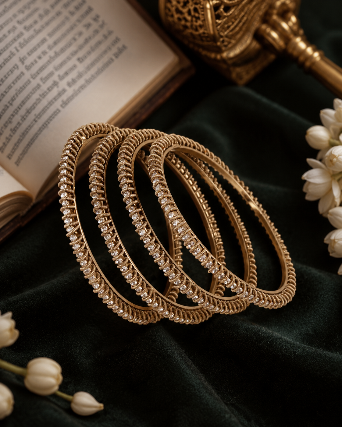 Aarohi Zircon AD Bangles - Set of 4