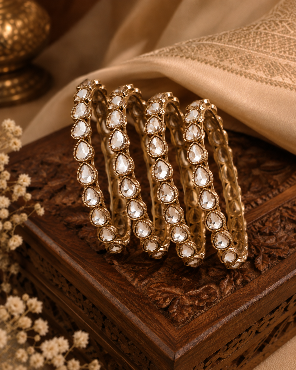 Kashish Royal Polki Bangles - Set of 4