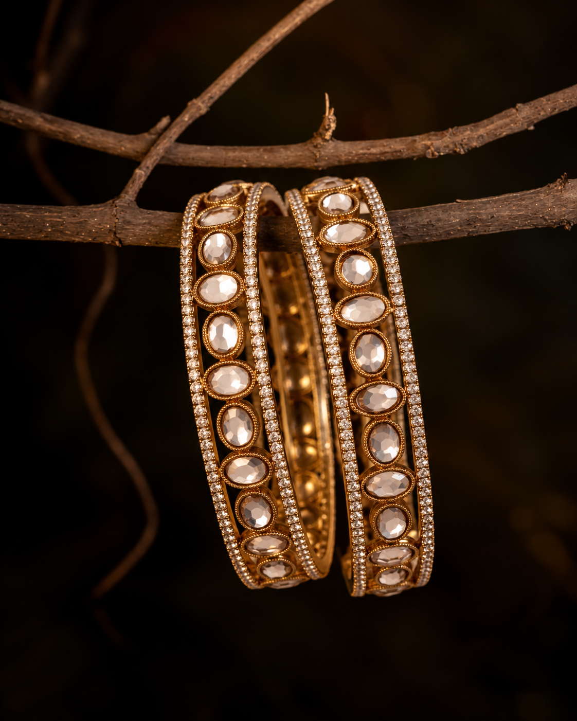Ayesha Royal Polki Bangle - Set of 2