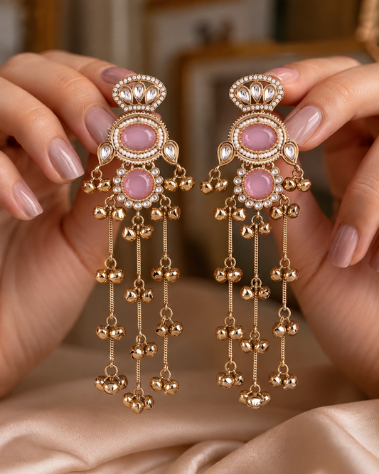 Blush Goura Premium Kashmiri Look Earring