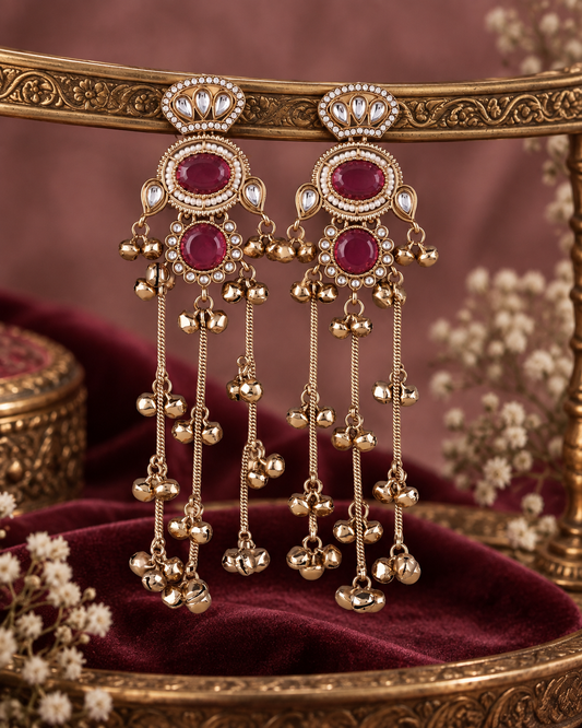 Pink Goura Premium Kashmiri Look Earring