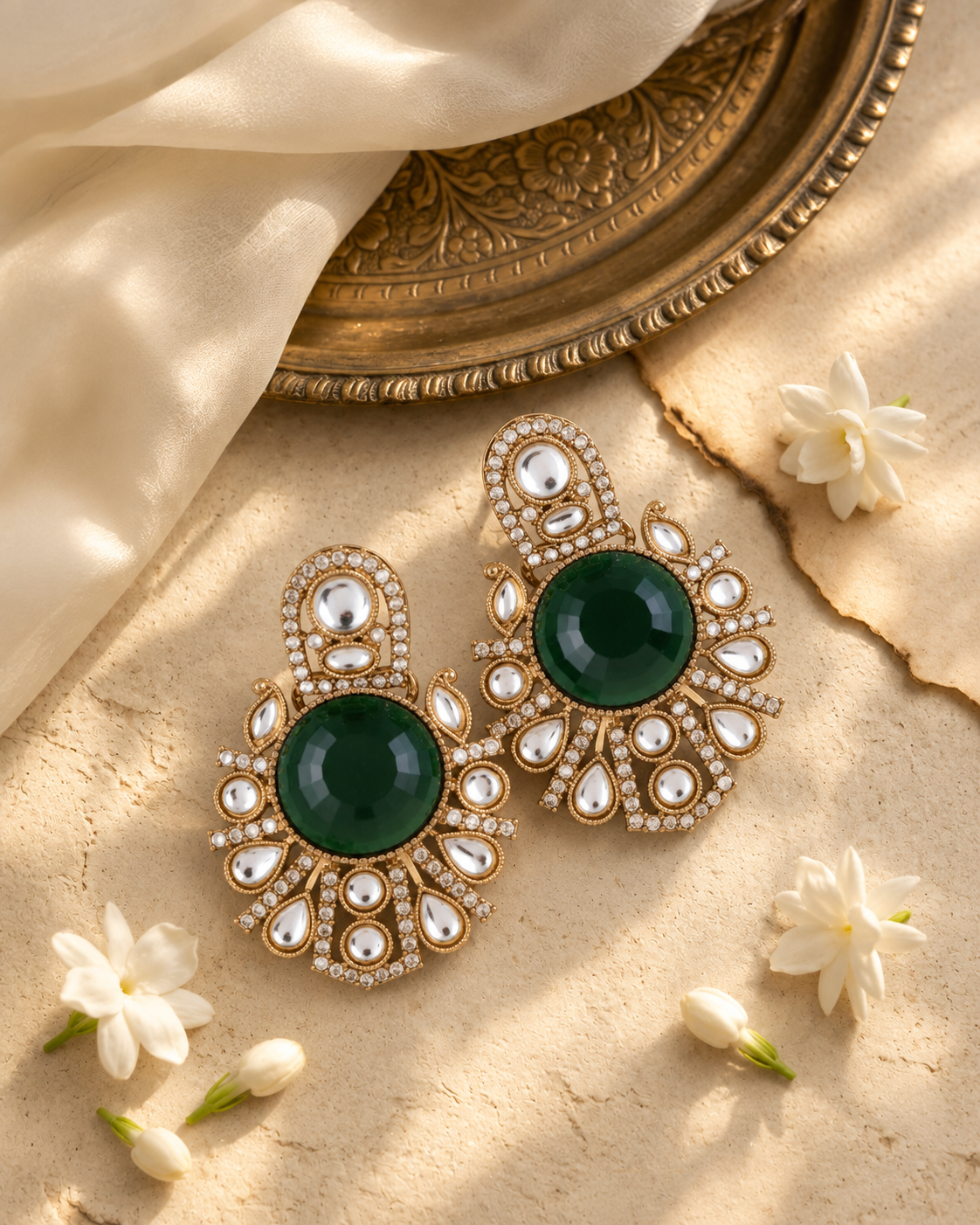 Green Ashima Stud Earring
