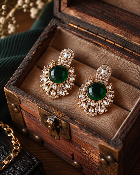 Green Ashima Stud Earring
