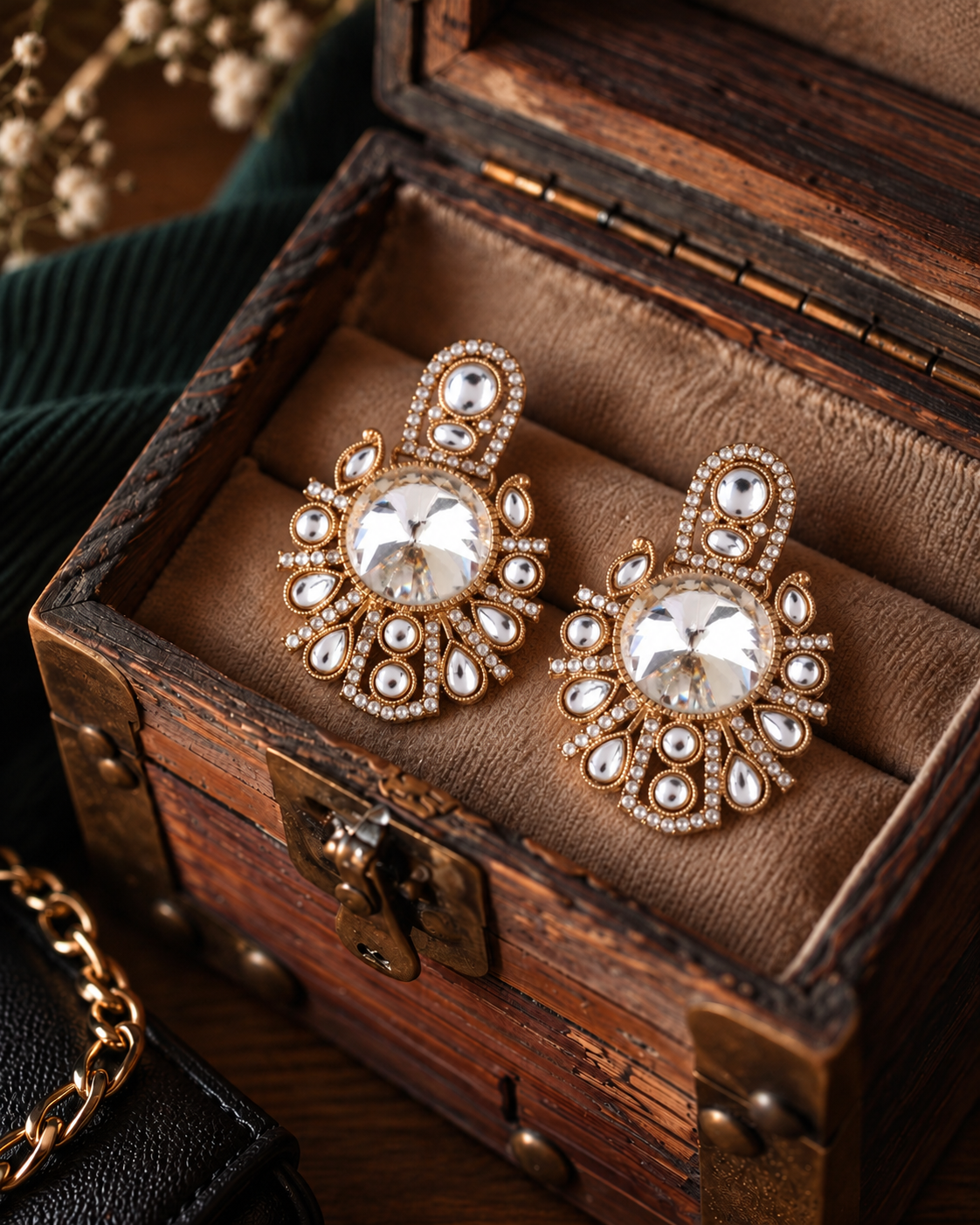White Ashima Stud Earring