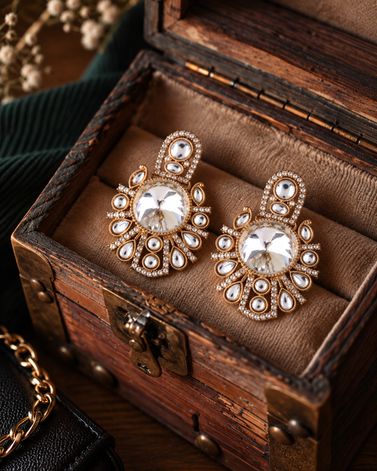 White Ashima Stud Earring