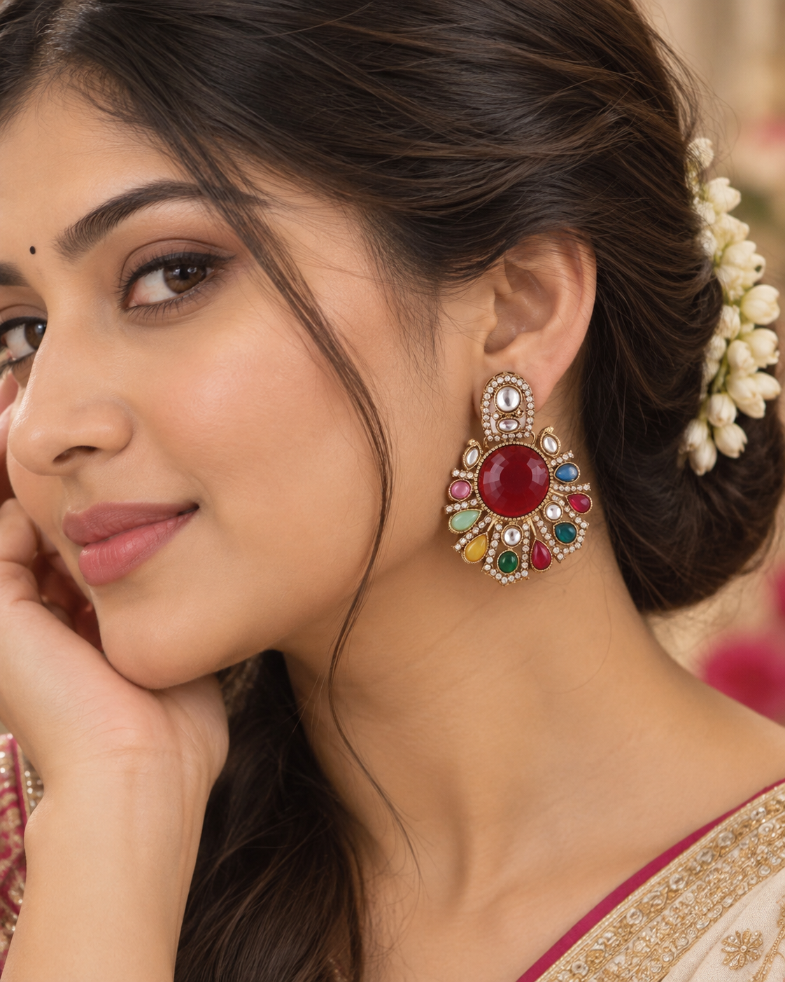 Ruby-Multi Ashima Stud Earring
