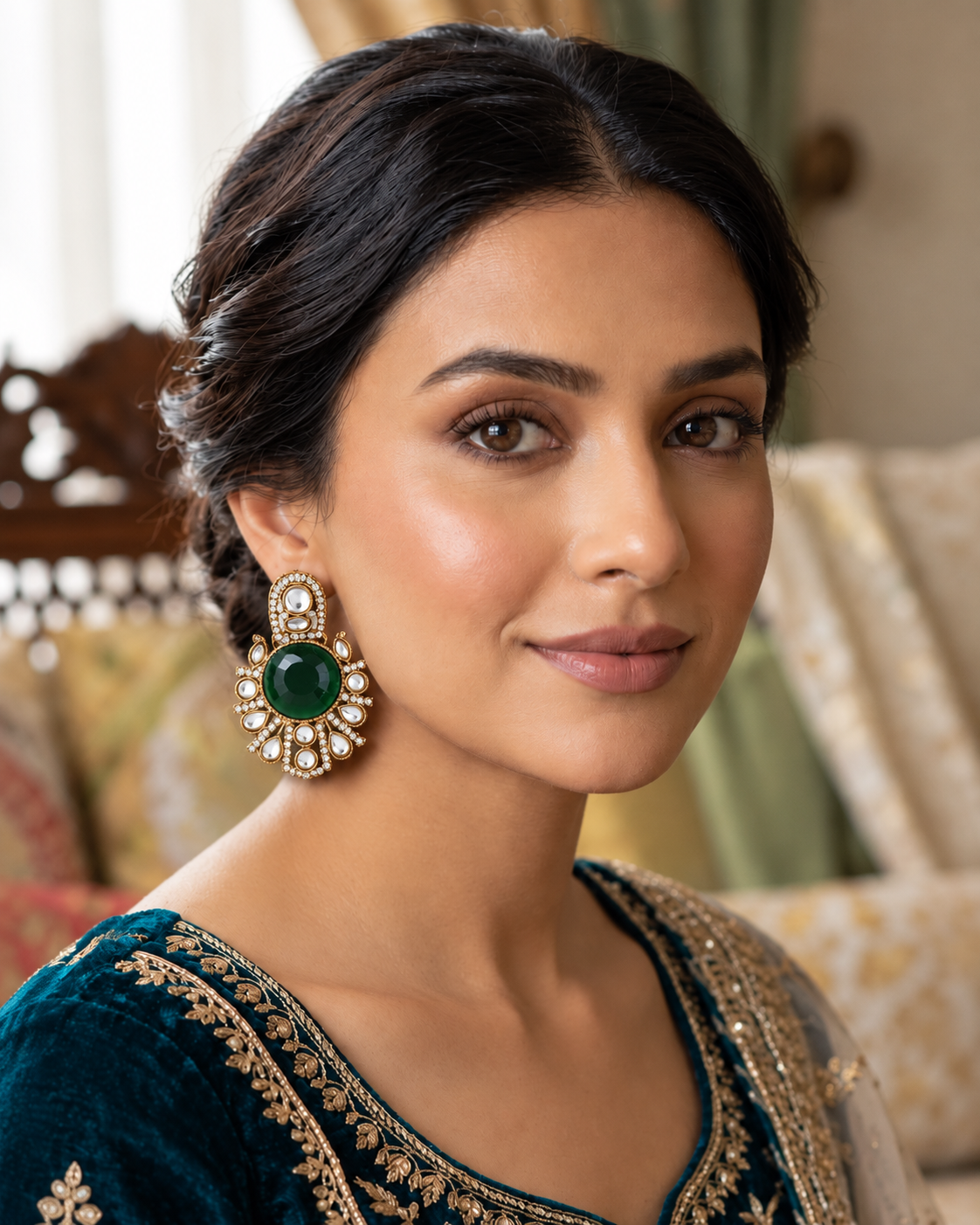 Green Ashima Stud Earring
