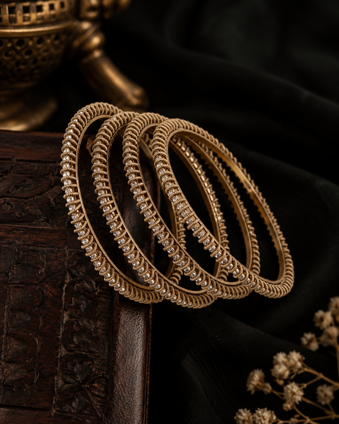 Aarohi Zircon AD Bangles - Set of 4