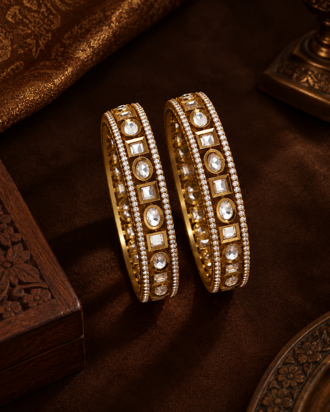 Mahira Royal Polki Bangles - Set of 2