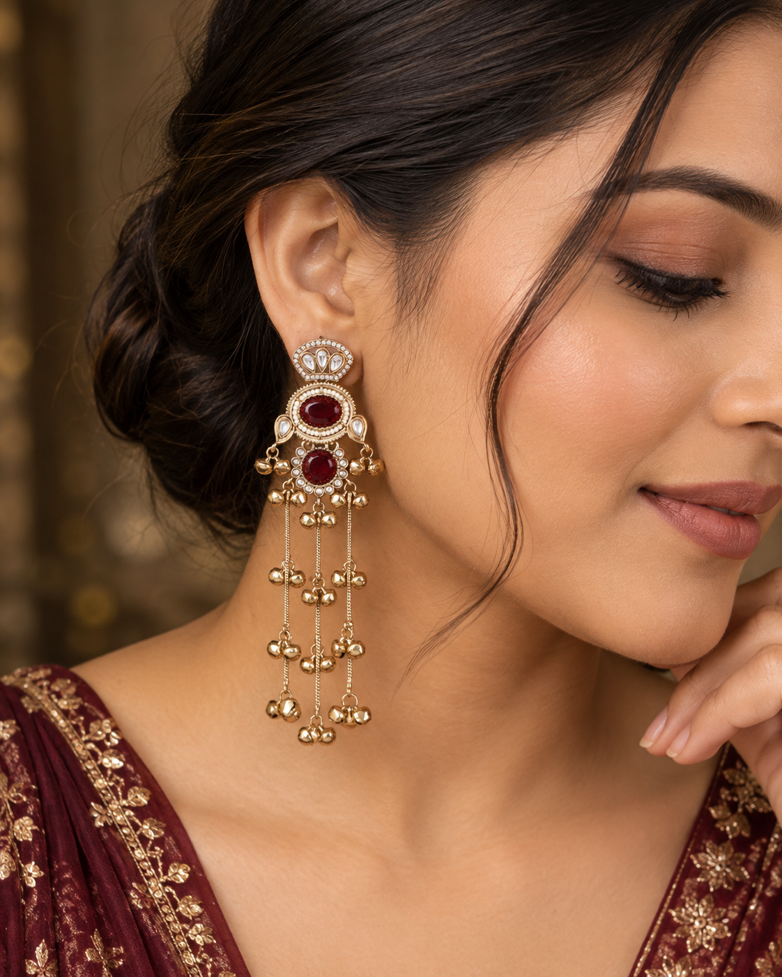 Ruby Goura Premium Kashmiri Look Earring