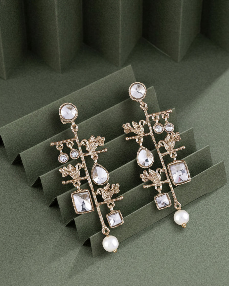 Silver Nerisa Designer Earring