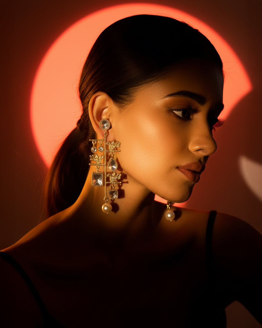 Silver Nerisa Designer Earring