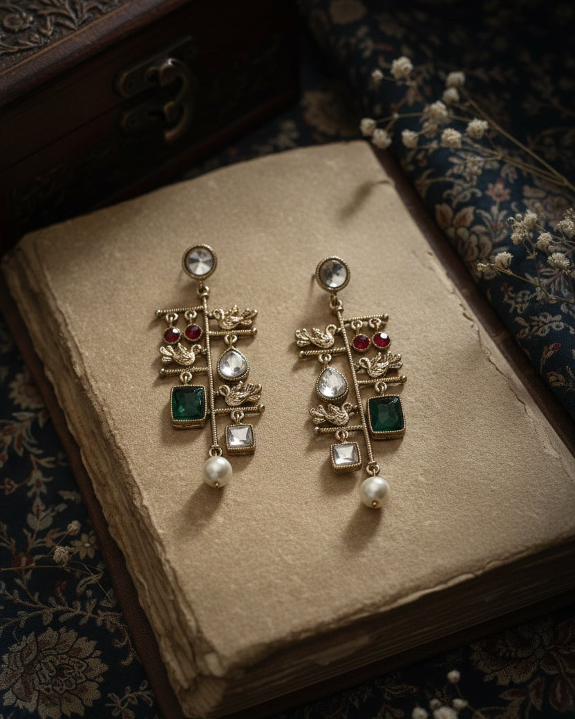 Green Nerisa Designer Earring