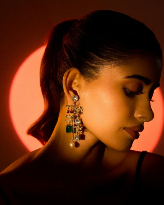 Green Nerisa Designer Earring