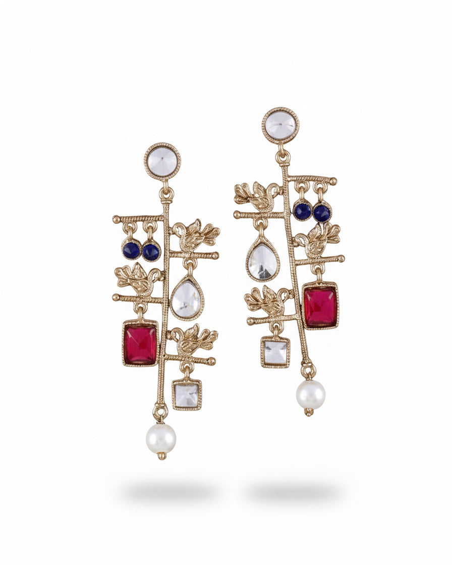 Pink Nerisa Designer Earring