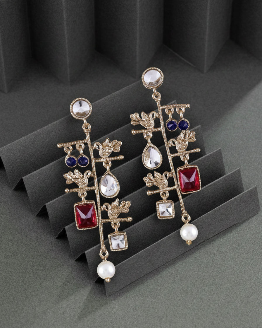 Pink Nerisa Designer Earring