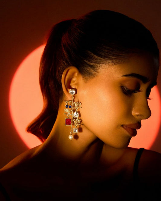 Pink Nerisa Designer Earring