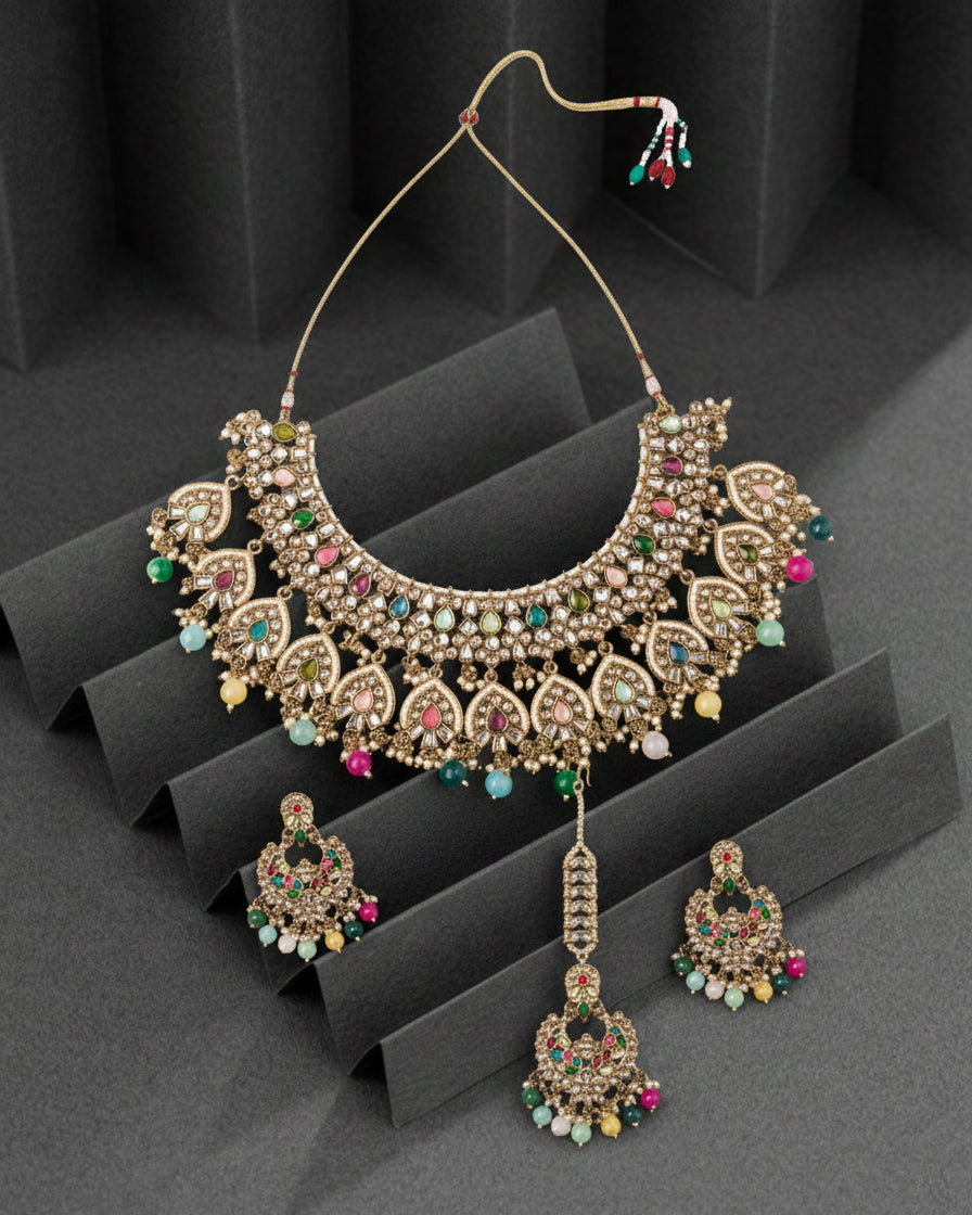 Multi Divyanshi Kundan Jewellery Set
