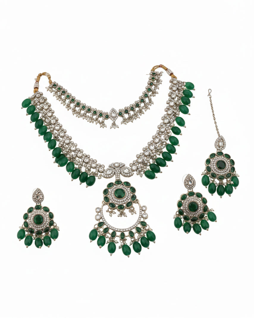 Emerald Kalindi Layered Jewellery Set